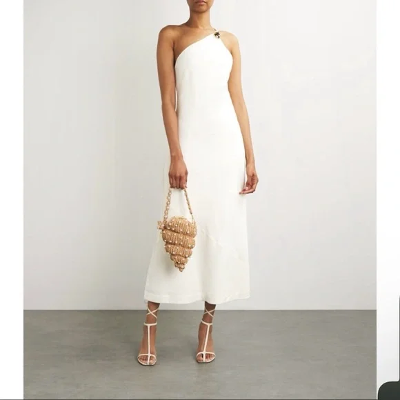 cult gaia | Dresses | Cult Gaia White Asymmetrical Oneshoulder Sheath Dress  Size L | Poshmark